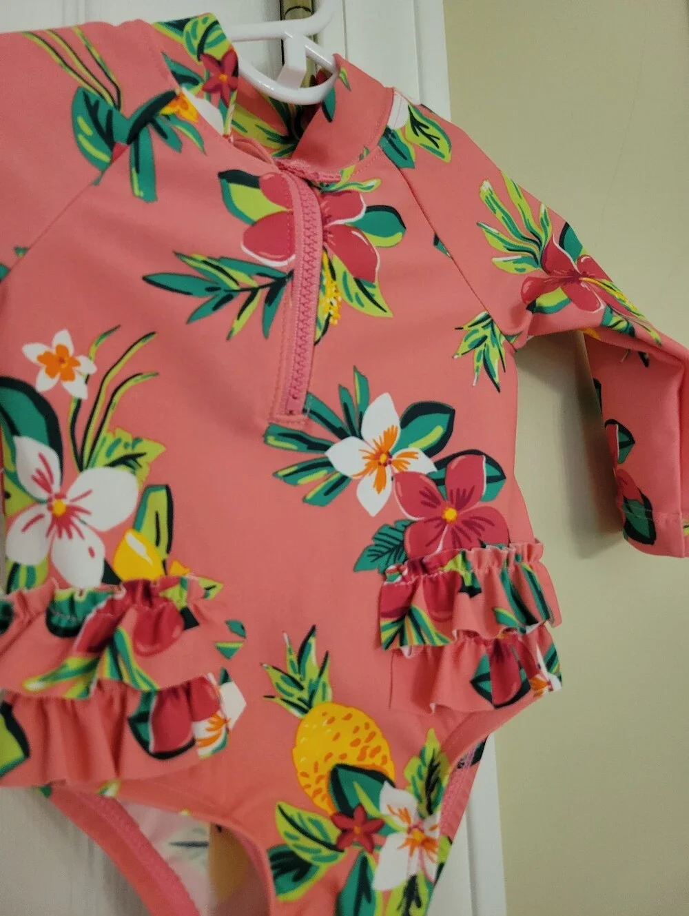 Carters Rashguard Swimsuit Pink Floral 3 Months